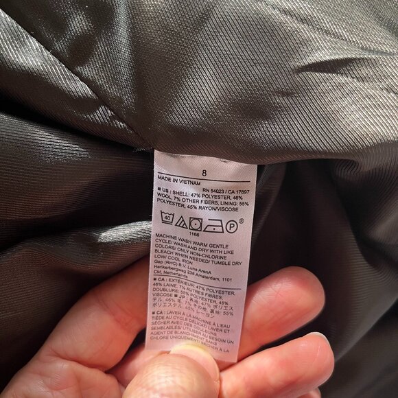 Banana Republic Factory Size 8 Herringbone Long Blazer Green Tweed Wool Blend - Picture 2 of 14